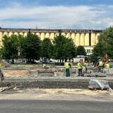 На Брестской завершают очередной этап благоустройства: асфальтируют участок от Крайней до Индустриальной