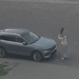 В Пинске пьяная женщина повредила припаркованный на ночь автомобиль (видео)