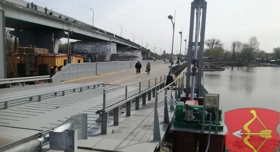 График разведения наплавного моста через р. Пина на ноябрь 2019 года